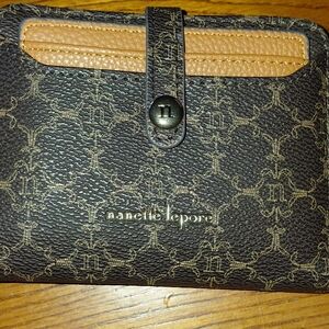 Nanette Lepore Brown and Tan Wallet Nwot. L.V. Lookalike